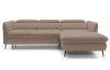 Rohová sedacia súprava Mango, svetlo hnedá látka, pravý roh