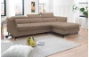 Rohová sedacia súprava Mango, svetlo hnedá látka, pravý roh