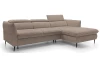 Rohová sedacia súprava Mango, svetlo hnedá látka, pravý roh