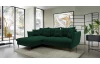 Rohová sedacia súprava Glam, tmavo zelená látka, ľavý roh