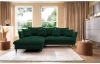 Rohová sedacia súprava Glam, tmavo zelená látka, ľavý roh