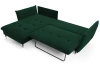 Rohová sedacia súprava Glam, tmavo zelená látka, ľavý roh