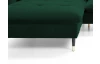 Rohová sedacia súprava Glam, tmavo zelená látka, ľavý roh