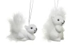 Vianočné dekorácia/ozdoby (2 ks) Veverička, biela