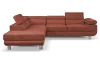 Rohová sedacia súprava Lotos, terakota látka, ľavý roh