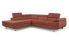 Rohová sedacia súprava Lotos, terakota látka, ľavý roh