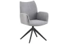 Otočná jedálenská stolička s podrúčkami Kassandra, holubia šedá tkanina