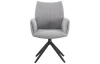 Otočná jedálenská stolička s podrúčkami Kassandra, holubia šedá tkanina