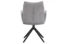 Otočná jedálenská stolička s podrúčkami Kassandra, holubia šedá tkanina