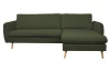 Rohová sedačka Salma, tmavo zelená látka, univerzálna pravá/ľavá