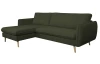 Rohová sedačka Salma, tmavo zelená látka, univerzálna pravá/ľavá