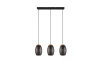 Závesné stropné osvetlenie Bidar 71 cm, černý kov/dřevo, 3 svítidla