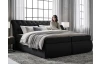 Posteľ boxspring Agnes 180x200 cm,lesklo čierna látka