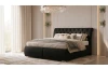 Posteľ boxspring Agnes 180x200 cm,lesklo čierna látka