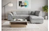 Rohová sedacia súprava Bernett, holubia sivá látka, pravý roh