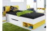 Posteľ so zásuvkou Mobi 90x200 cm, biela/žltá