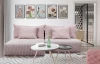 Rohová sedacia súprava Alcamo, ružová látka