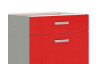 Dolná kuchynská zásuvková skrinka Rose 60D3S, 60 cm, červený lesk