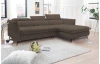 Rohová sedacia súprava Mango,  hnedá látka, pravý roh