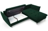 Rohová sedacia súprava Glam, tmavo zelená látka, pravý roh