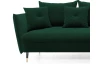 Rohová sedacia súprava Glam, tmavo zelená látka, pravý roh