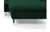Rohová sedacia súprava Glam, tmavo zelená látka, pravý roh
