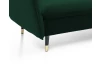 Rohová sedacia súprava Glam, tmavo zelená látka, pravý roh