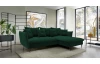 Rohová sedacia súprava Glam, tmavo zelená látka, pravý roh