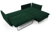 Rohová sedacia súprava Glam, tmavo zelená látka, pravý roh