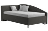 Rohová posteľ Andrew ľavá 110x200 cm, tmavo šedá látka