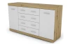 Komoda so zásuvkami Ares 150 cm, dub artisan/biela