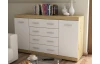Komoda so zásuvkami Ares 150 cm, dub artisan/biela