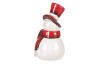 Vianočné dekorácie Snehuliak 14 cm, biely s červeným oblečením