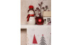 Vianočné dekorácie Snehuliak 14 cm, biely s červeným oblečením