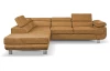 Rohová sedacia súprava Lotos, horčicovo žltá látka, ľavý roh