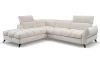 Rohová sedačka Fubu, šedo-krémová štruktúrovaná látka, ľavý roh