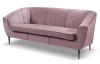 Trojmiestna pohovka Olivio, svetle ružová zamatová látka