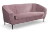 Trojmiestna pohovka Olivio, svetle ružová zamatová látka