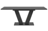 Rozkladací jedálenský stôl Moteon 150x90 cm, sivý/sivý, podnož V