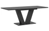 Rozkladací jedálenský stôl Moteon 150x90 cm, sivý/sivý, podnož V