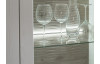 Široká vitrína Dalia typ 16, bielená pína/šedý dub, 2 dvere