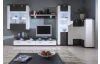 Rohová komoda Caracas typ 19, grafit / biely lesk, s osvetlením