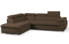 Rohová sedacia  súprava Viera, hnedá látka, ľavý roh