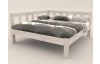 Rohová posteľ so zástenou vľavo Tema L 180x200 cm, bielený buk