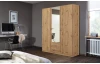 Šatníková skriňa so zrkadlom Case, 136 cm, dub artisan