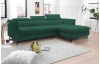 Rohová sedacia súprava Mango, zelená látka, pravý roh