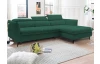 Rohová sedacia súprava Mango, zelená látka, pravý roh