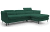 Rohová sedacia súprava Mango, zelená látka, pravý roh
