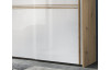 Šatníková skriňa s osvetlením Imperial, 201 cm, dub artisan/biele sklo