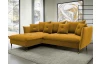 Rohová sedacia súprava Glam, tmavo žltá látka, ľavý roh